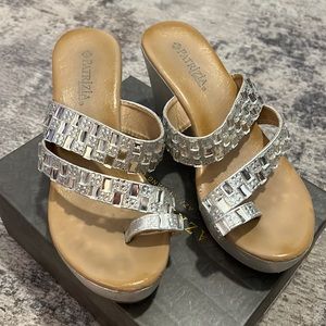 Stunning Crystal platform Sandals-gently used-great condition! Great deal!